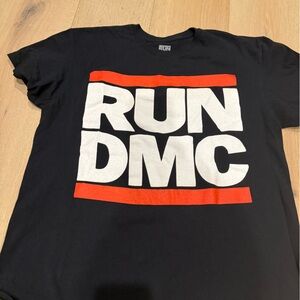 RUN DMC Black T-Shirt with Red and White Logo large
